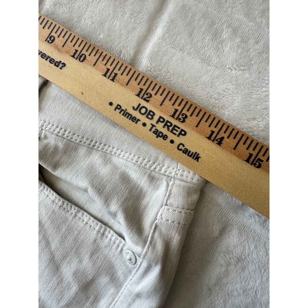 J.Jill Denim Off White Cropped Flare Jeans Frayed Hem Comfort Casual Style - Picture 3 of 7